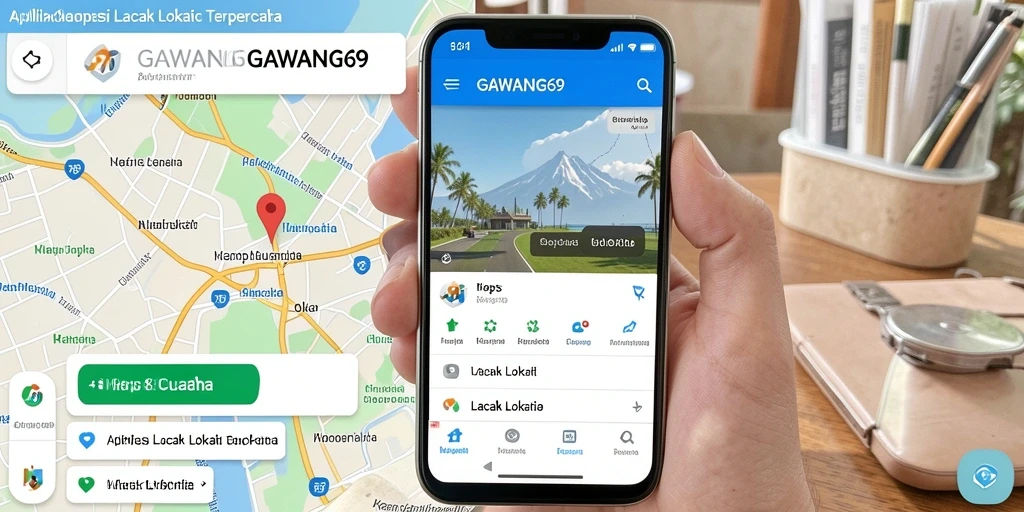 Tampilan antarmuka aplikasi GAWANG69 untuk pelacakan lokasi.