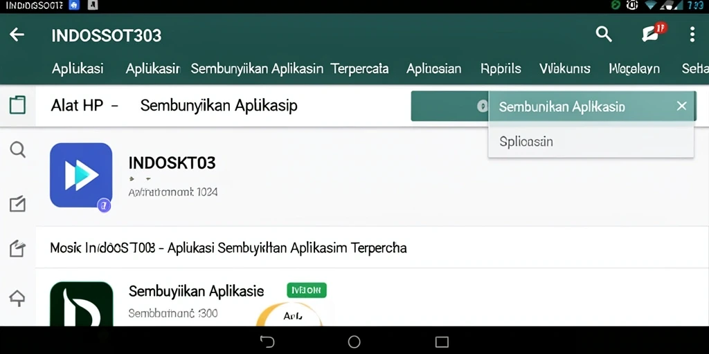 Tampilan antarmuka aplikasi INDOSLOT303 untuk menyembunyikan aplikasi.