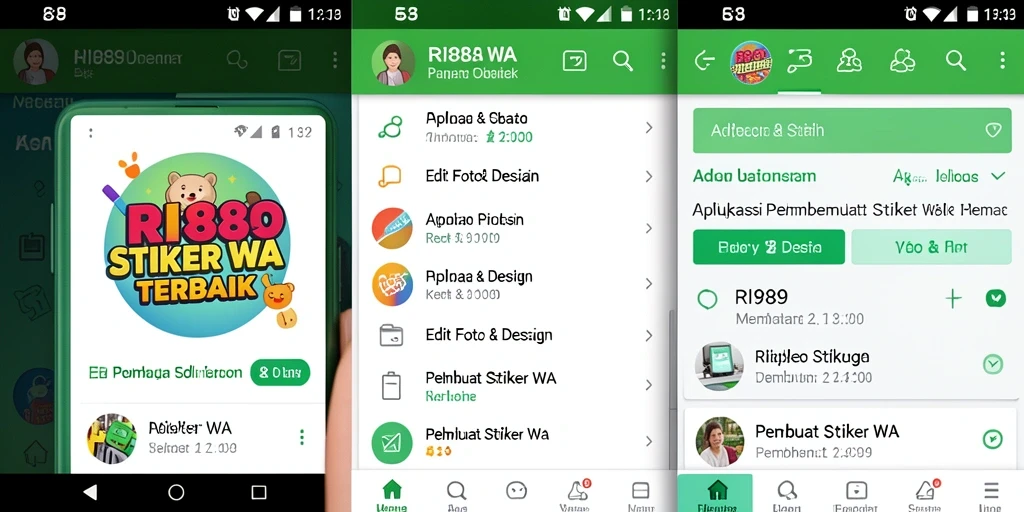 Antarmuka RI889 untuk membuat stiker WA yang intuitif dan mudah digunakan.