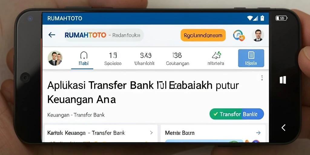 Antarmuka intuitif RUMAHTOTO untuk transaksi transfer bank.