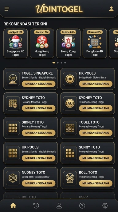 Tampilan katalog aplikasi udintogel
